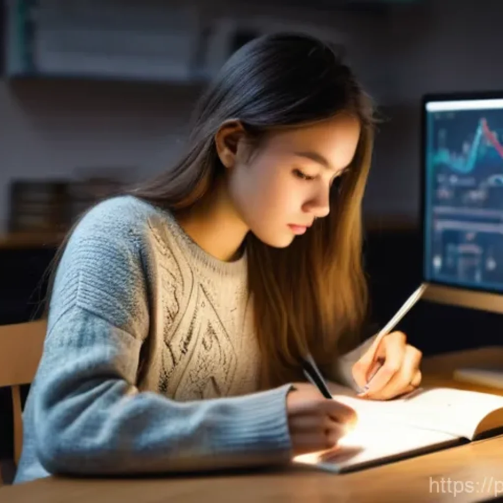 전자기술사 실기 대비 자료 공유 - **Prompt:** A focused young adult, possibly a woman in her early twenties, is intently studying elec...