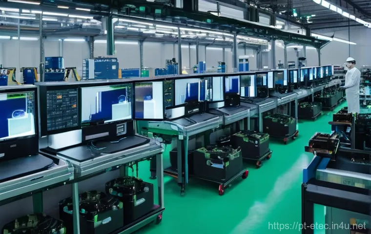전자기술사와 자동화 설비 관리 경험 - 0 factory floor in Brazil. Collaborative robots (cobots) are seen working seamlessly alongside human...