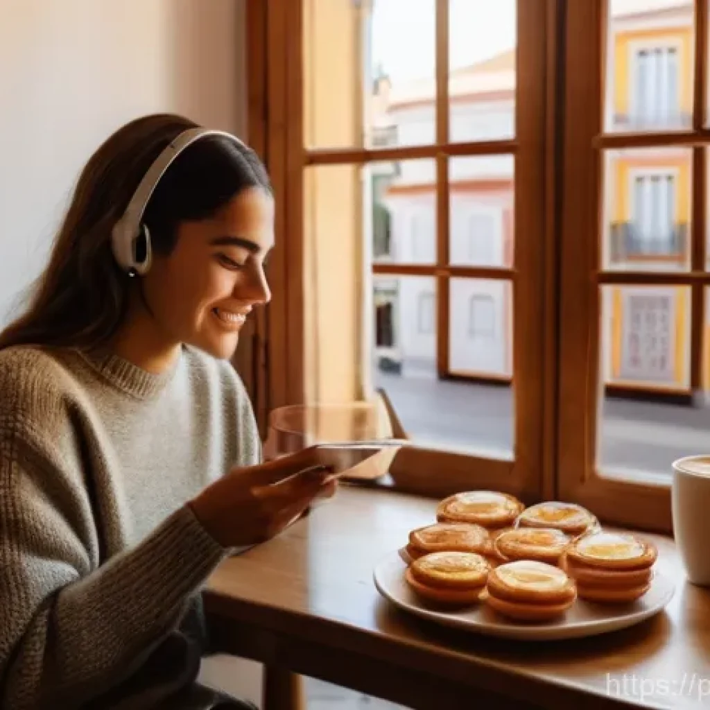 전자기술사와 데이터 수집 및 처리 기술 - **Prompt:** A vibrant scene in a contemporary Portuguese smart home. A young woman, fully clothed in...