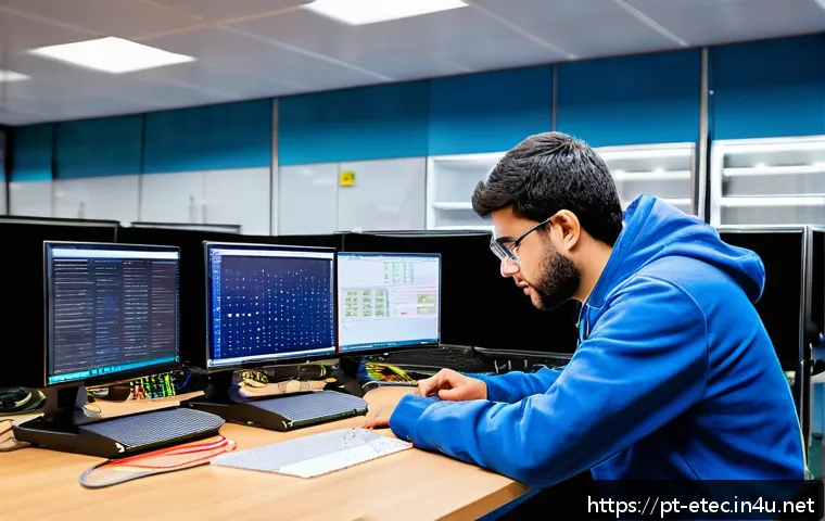 전자기술사와 관련된 인증 시험 종류 - A detailed, modern electronics laboratory featuring a Brazilian engineer working on embedded systems...