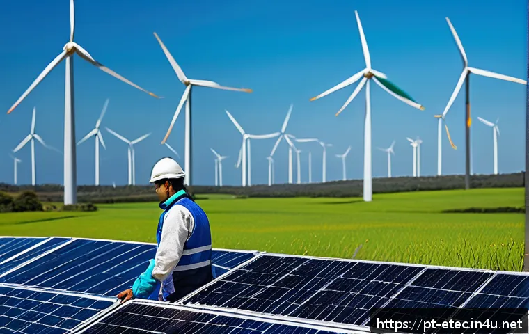 전자기술사 취득 후 진로 선택 - A modern renewable energy engineer wearing safety gear and a branded uniform with the Brazilian flag...