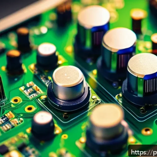 전자기술사와 실무 중심 문제 해결 사례 - A highly detailed close-up of a high-frequency electronic circuit board inside an industrial environ...